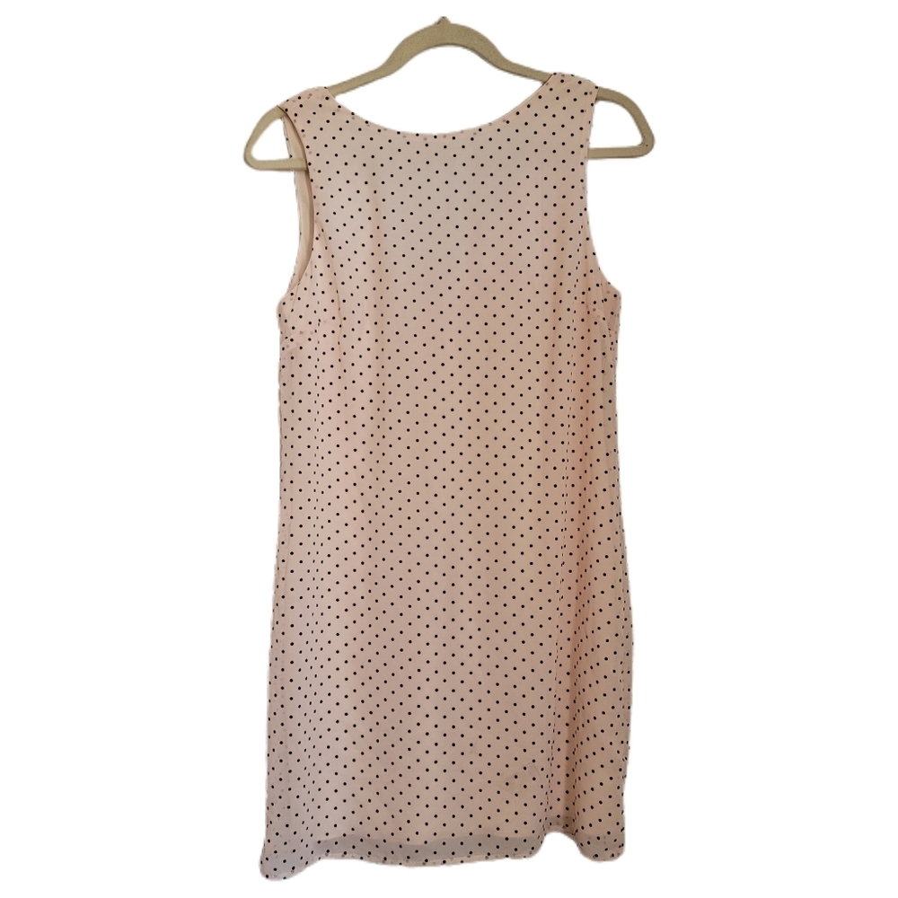 Anthropologie Dress Womens M Medium Sparrow Pink Black Polka Dots Sleeveless
